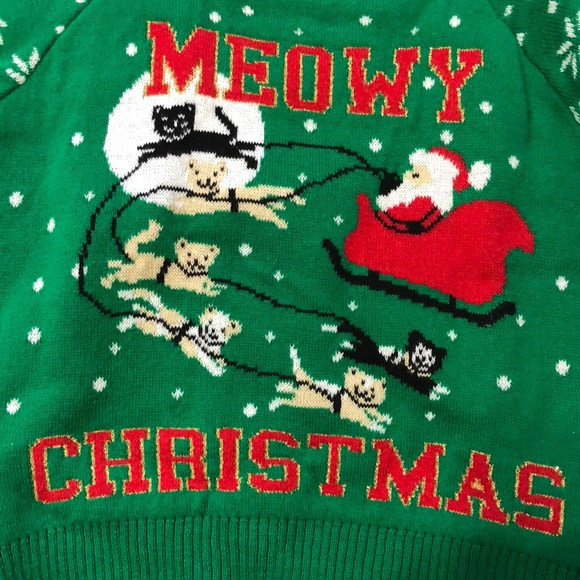 Meowy Christmas Sweater 12months NWT - Picture 2 of 6